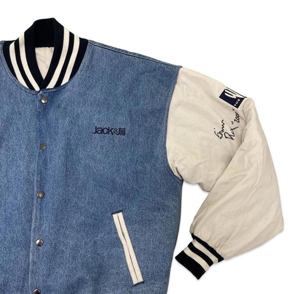 00s Jack & Jill Warner Bros TV Show denim varsity jacket - Picture 3 of 5